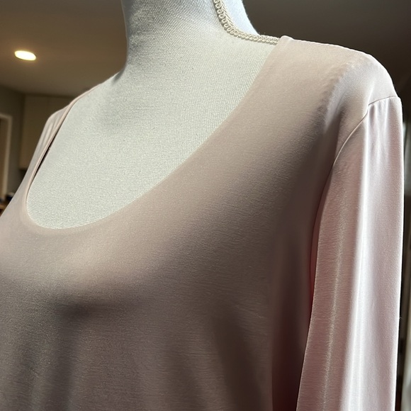 Express bodysuit body contour scoop neckline long sleeve light pink large - Picture 5 of 10